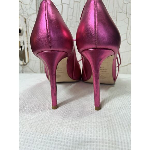 Antonio Melani Women’s Shoes Size 9.5 Heels Lillian Leather Lace-up Pumps Pink - Picture 4 of 16
